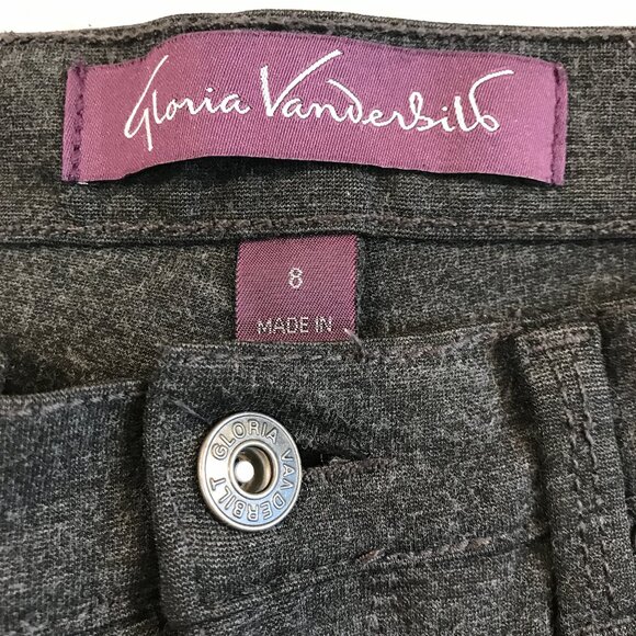 Gloria Vanderbilt Grey Slim Fit Pants - 8 Long - Picture 3 of 3